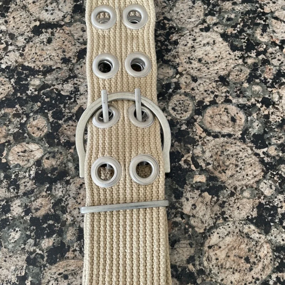 Canvas‎ Double Prong Belt  Skinny Prongs Buckle 38